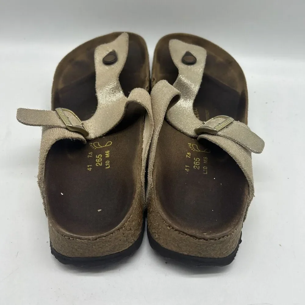 Birkenstock Sandals Womens 41 Papillion Gizeh Glitter Flip Flops‎